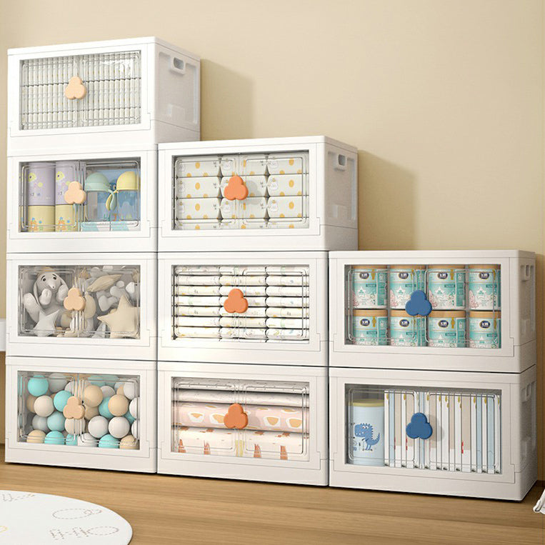 Contemporary Hinged Storage Cabinet Plastic Wardrobe Armoire