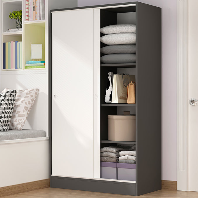 Engineered Wood Wardrobe Cabinet with Shelves Modern Wardrobe Closet