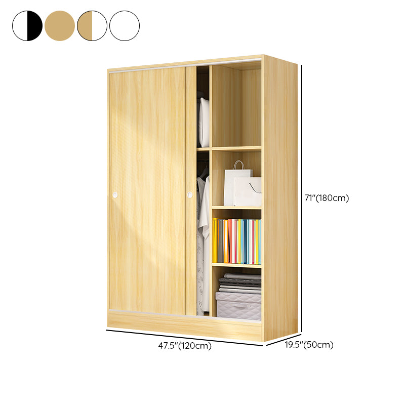 Engineered Wood Wardrobe Cabinet with Shelves Modern Wardrobe Closet