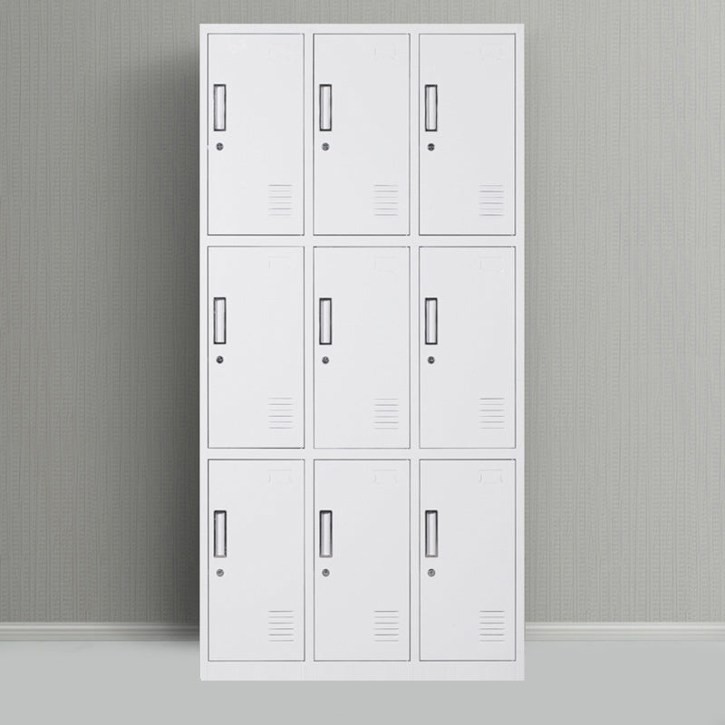 Metal Gray Cabinet for Bathroom Contemporary Storage Cabinet with Hinged Doors