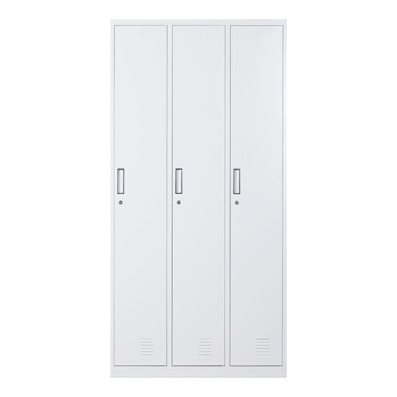 Metal Gray Cabinet for Bathroom Contemporary Storage Cabinet with Hinged Doors