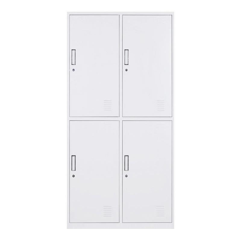Metal Gray Cabinet for Bathroom Contemporary Storage Cabinet with Hinged Doors