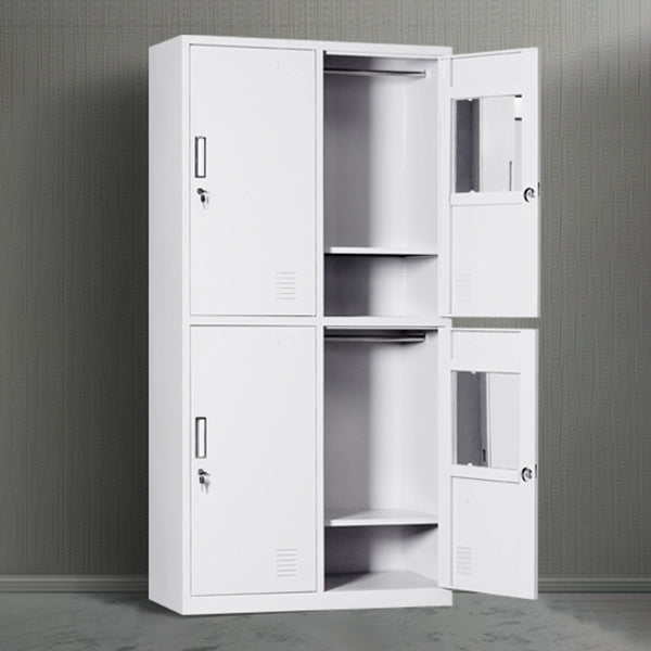 Metal Gray Cabinet for Bathroom Contemporary Storage Cabinet with Hinged Doors