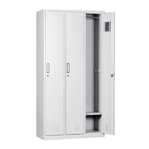 Metal Gray Cabinet for Bathroom Contemporary Storage Cabinet with Hinged Doors