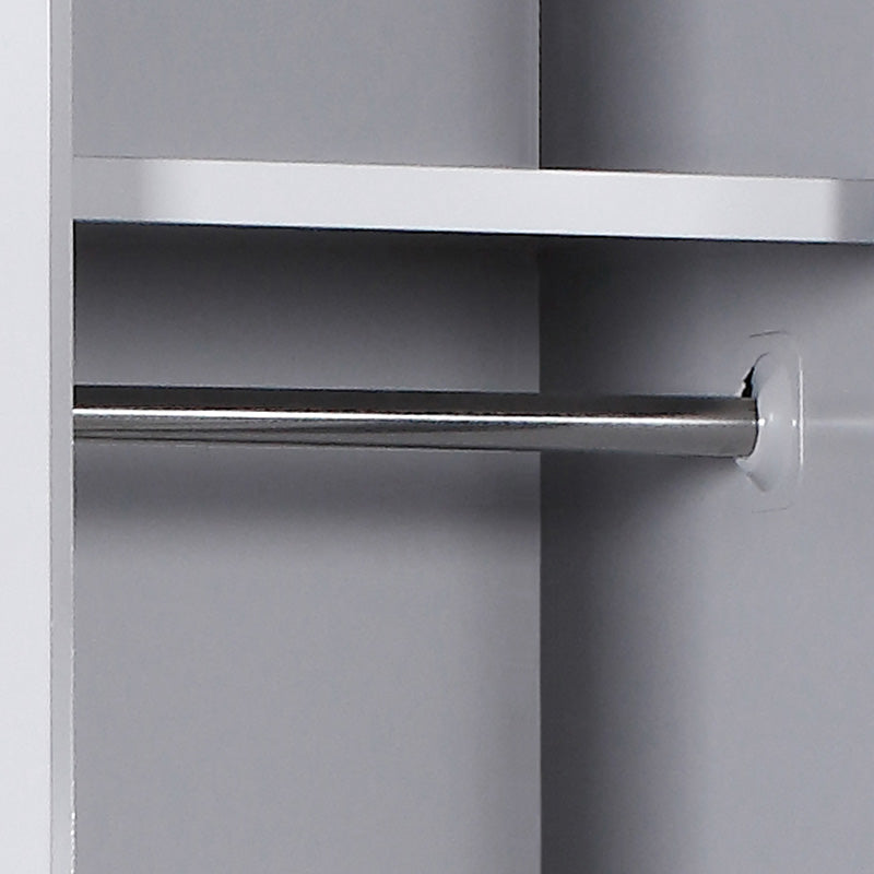 Metal Gray Cabinet for Bathroom Contemporary Storage Cabinet with Hinged Doors