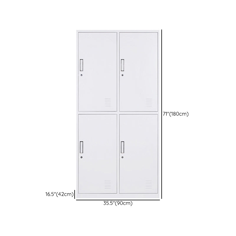 Metal Gray Cabinet for Bathroom Contemporary Storage Cabinet with Hinged Doors