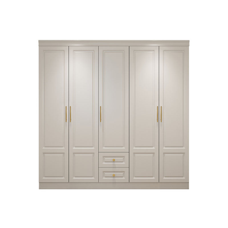 Manufactured Wood White Wardrobe for Home Modern Cabinet with Drawers