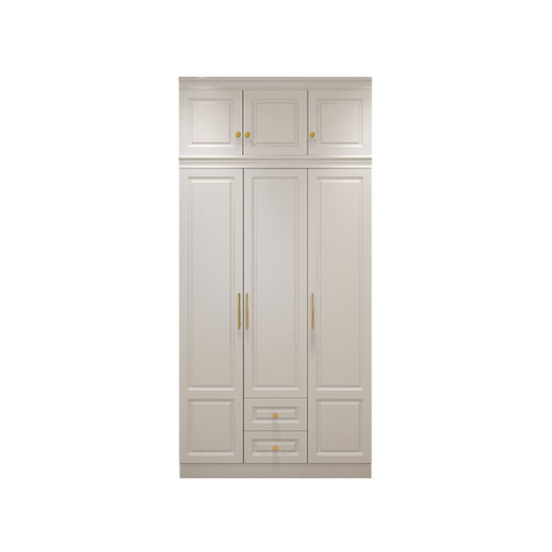 Manufactured Wood White Wardrobe for Home Modern Cabinet with Drawers