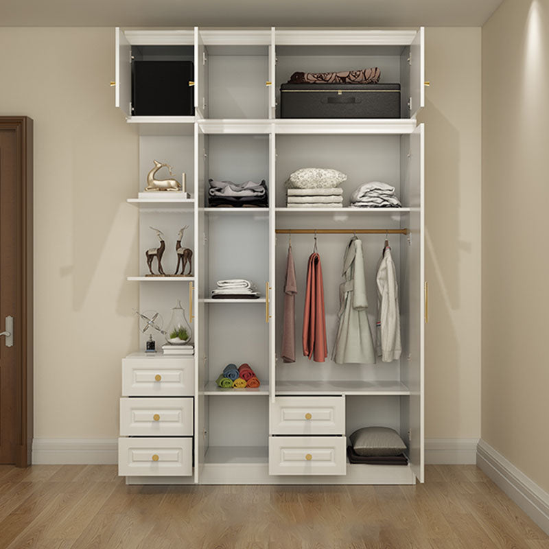 Manufactured Wood White Wardrobe for Home Modern Cabinet with Drawers