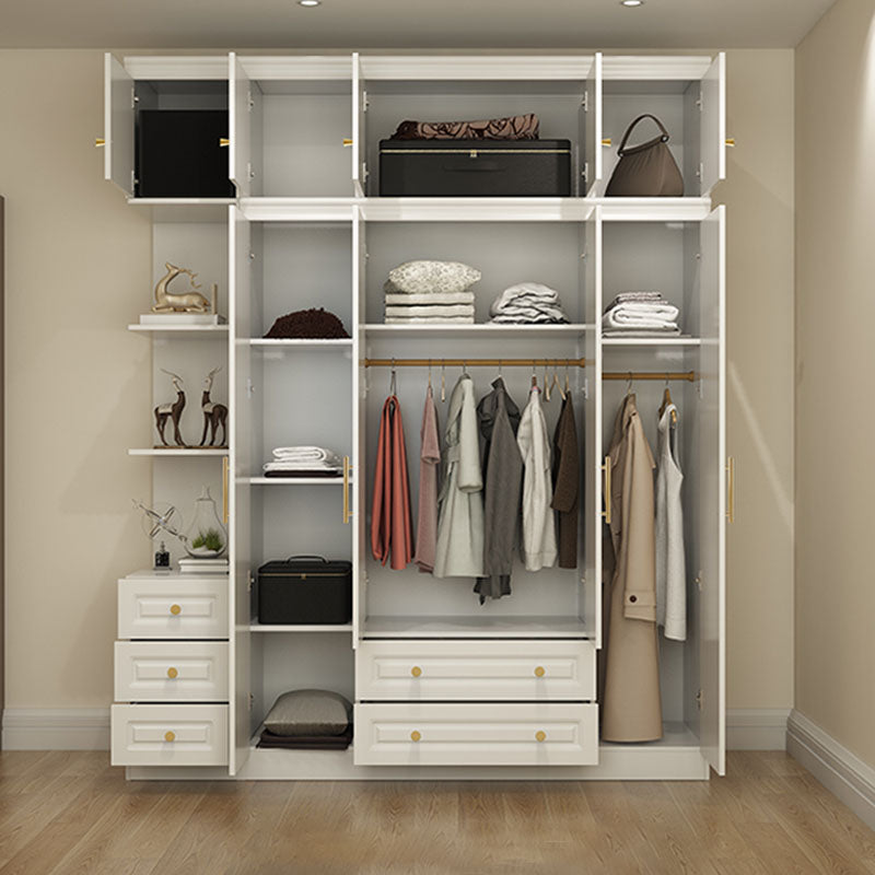Manufactured Wood White Wardrobe for Home Modern Cabinet with Drawers