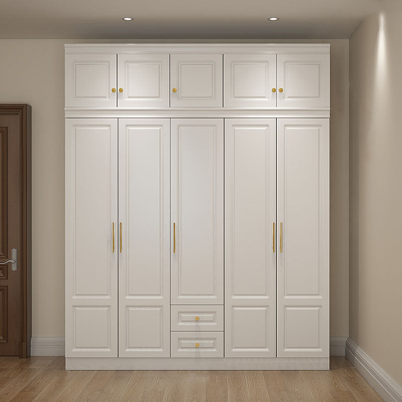 Manufactured Wood White Wardrobe for Home Modern Cabinet with Drawers