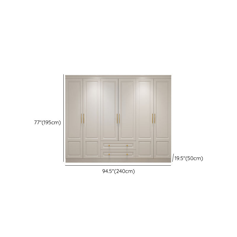 Manufactured Wood White Wardrobe for Home Modern Cabinet with Drawers