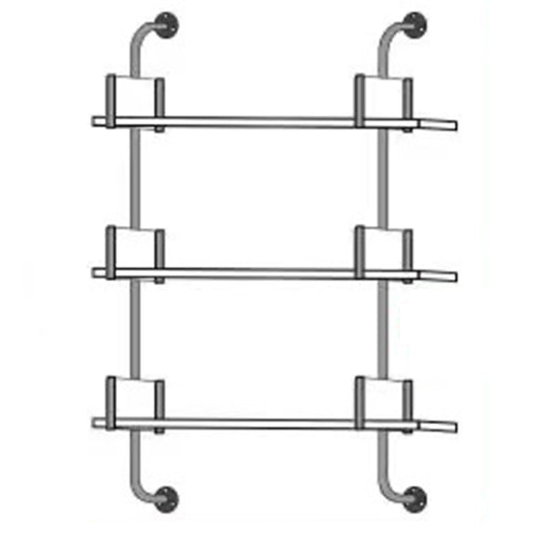 Metal and Wooden Shelf Bookcase Open Wall Mounted Gold Bookshelf for Home