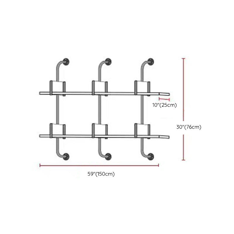 Metal and Wooden Shelf Bookcase Open Wall Mounted Gold Bookshelf for Home