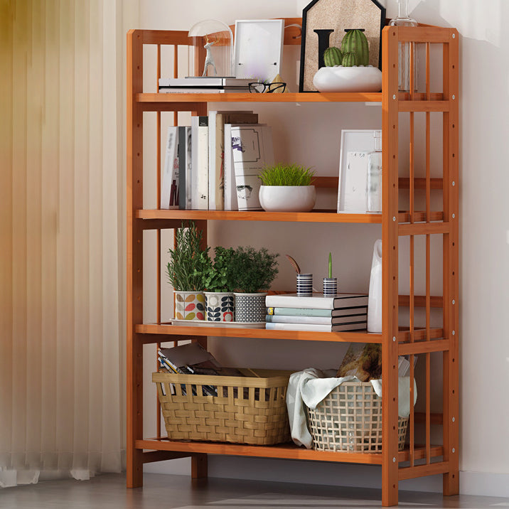Bamboo Contemporary Bookshelf Etagere Shelf Bookcase with Shelves