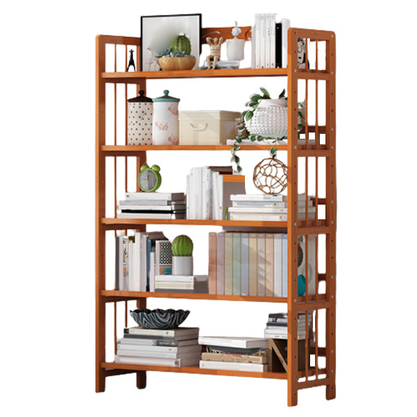 Bamboo Contemporary Bookshelf Etagere Shelf Bookcase with Shelves