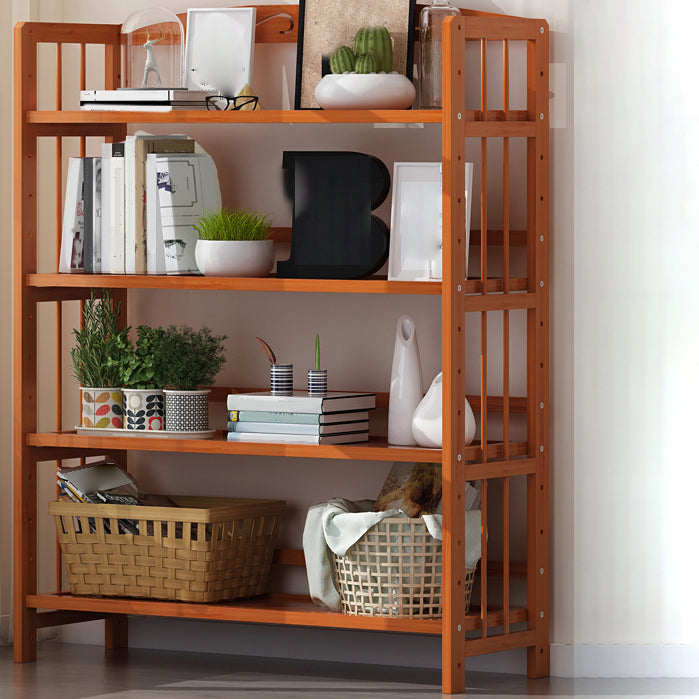 Bamboo Contemporary Bookshelf Etagere Shelf Bookcase with Shelves