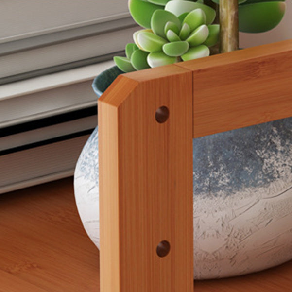 Bamboo Contemporary Bookshelf Etagere Shelf Bookcase with Shelves