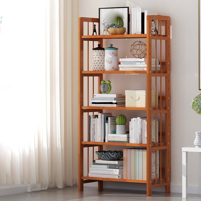 Bamboo Contemporary Bookshelf Etagere Shelf Bookcase with Shelves