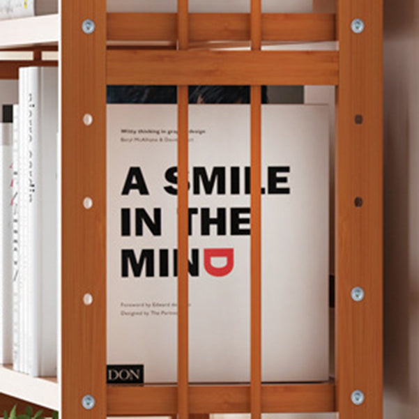 Bamboo Contemporary Bookshelf Etagere Shelf Bookcase with Shelves