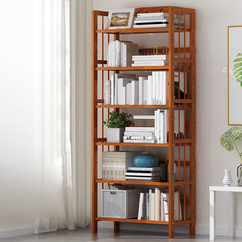 Bamboo Contemporary Bookshelf Etagere Shelf Bookcase with Shelves