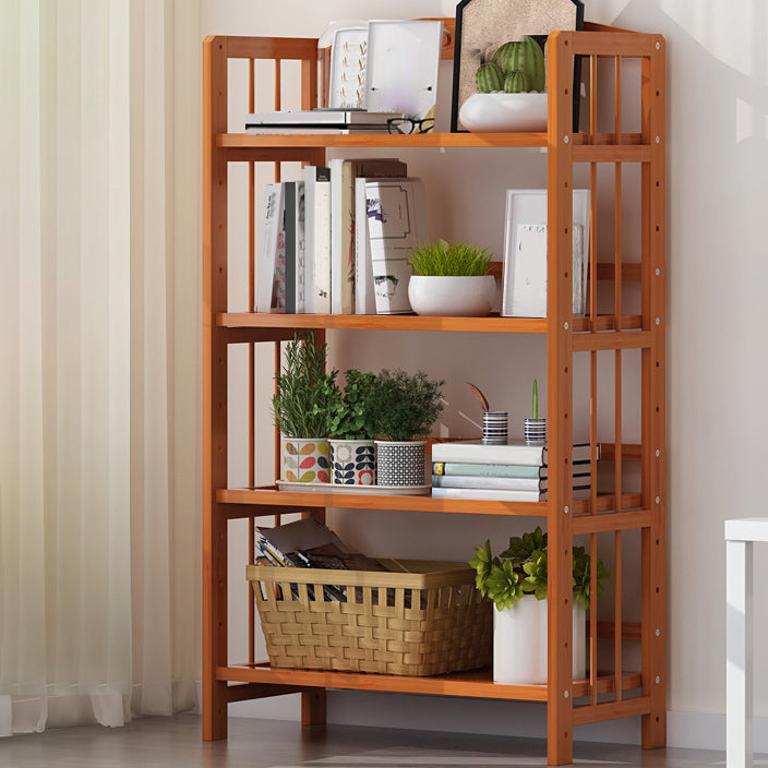 Bamboo Contemporary Bookshelf Etagere Shelf Bookcase with Shelves