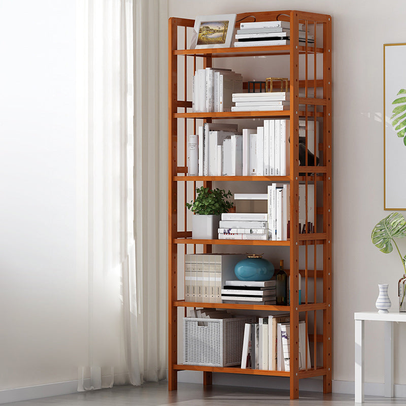 Bamboo Contemporary Bookshelf Etagere Shelf Bookcase with Shelves