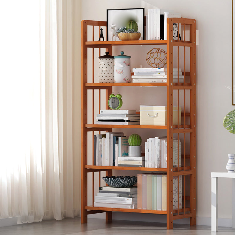 Bamboo Contemporary Bookshelf Etagere Shelf Bookcase with Shelves