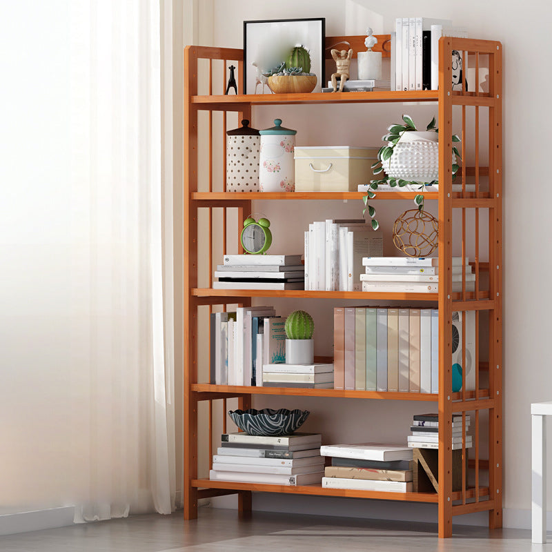Bamboo Contemporary Bookshelf Etagere Shelf Bookcase with Shelves