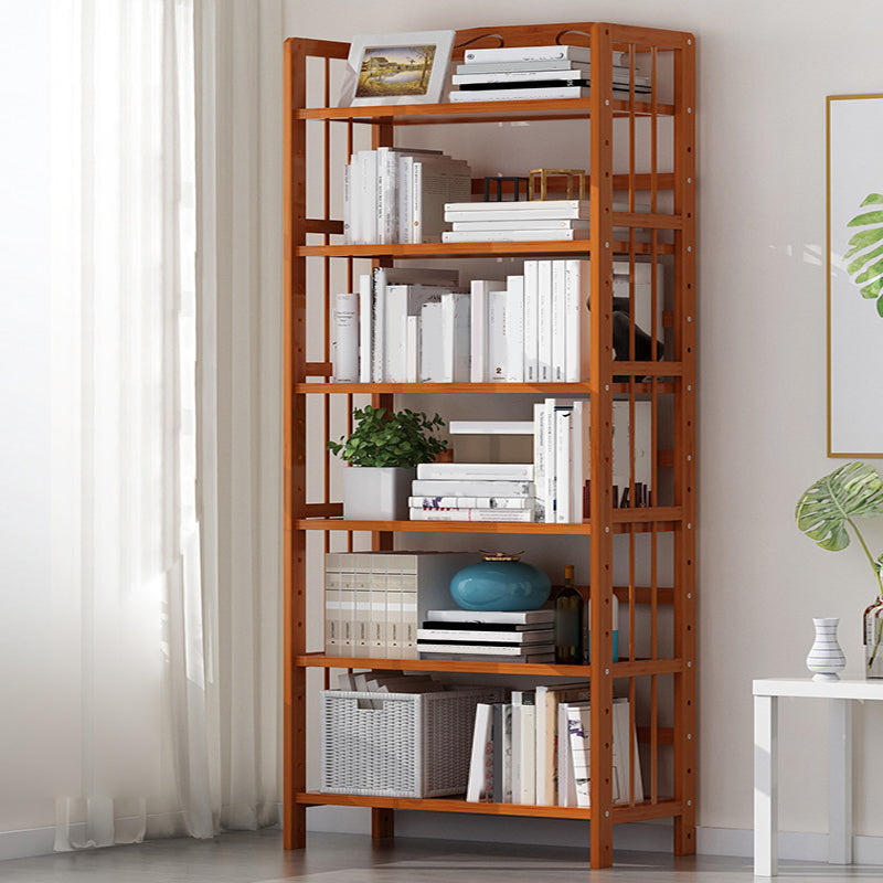 Bamboo Contemporary Bookshelf Etagere Shelf Bookcase with Shelves