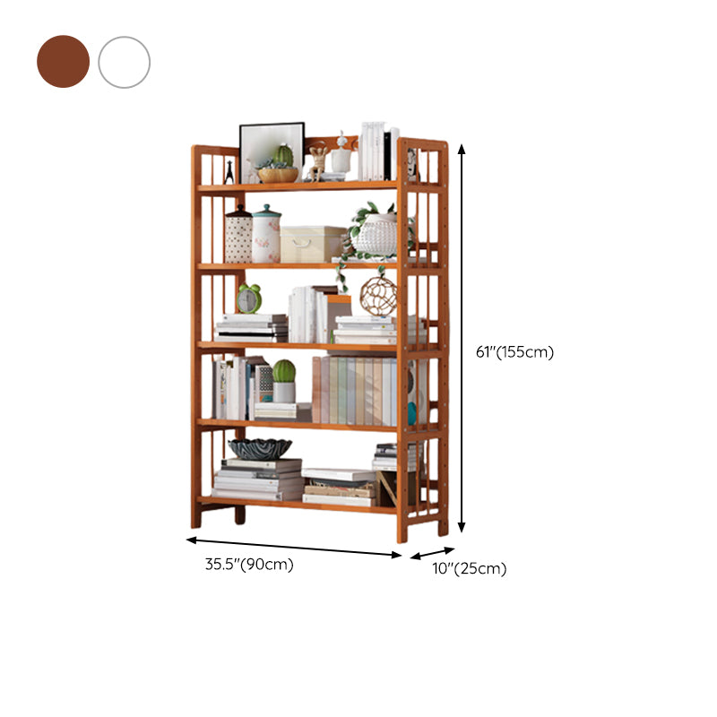 Bamboo Contemporary Bookshelf Etagere Shelf Bookcase with Shelves