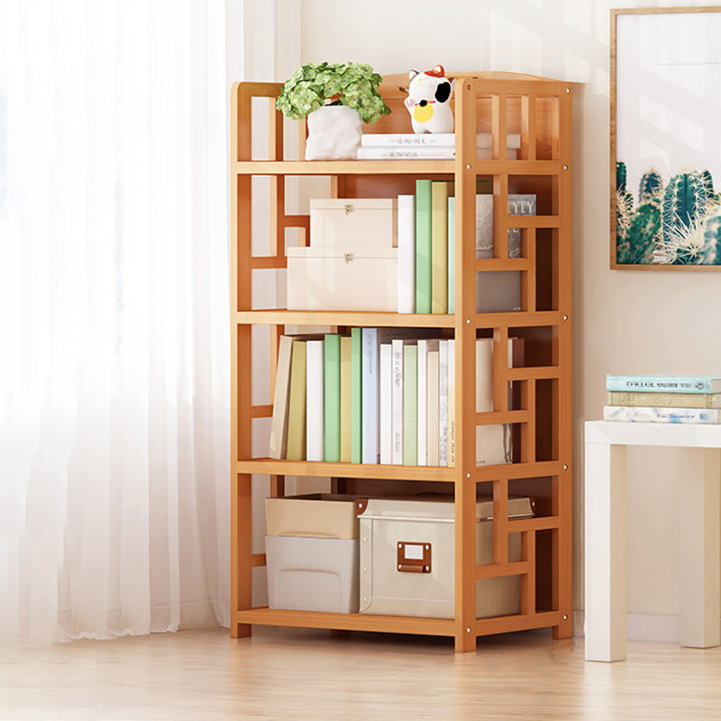 Natural Floor Bookshelf Contemporary Bamboo Shelf Bookcase for Study Room