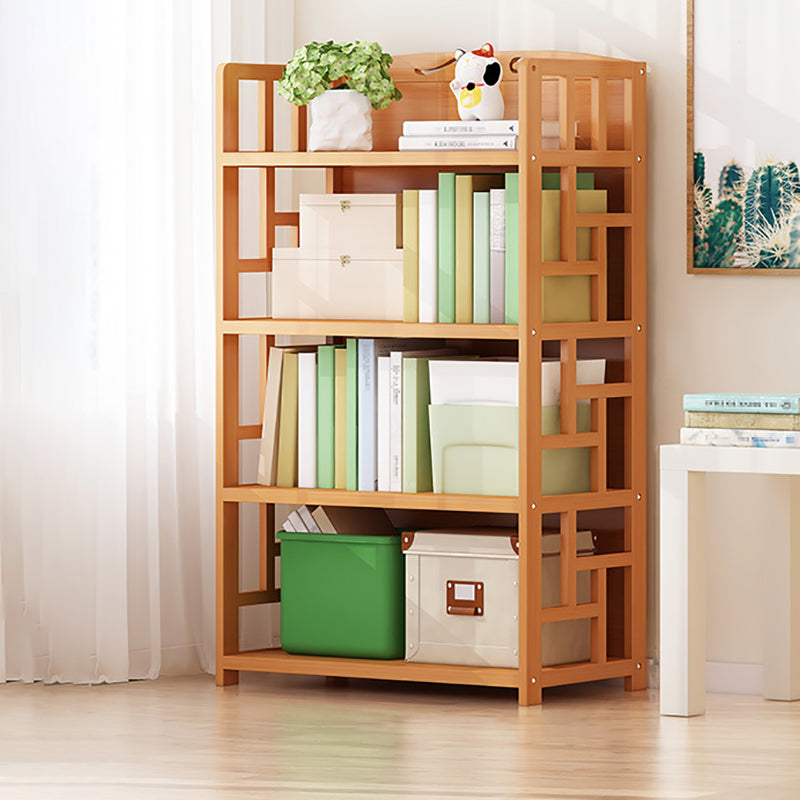 Natural Floor Bookshelf Contemporary Bamboo Shelf Bookcase for Study Room