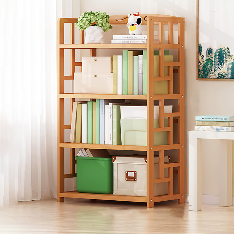 Natural Floor Bookshelf Contemporary Bamboo Shelf Bookcase for Study Room