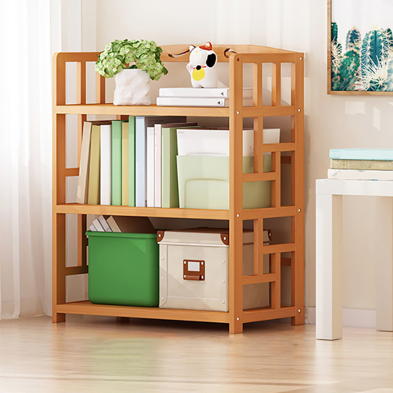 Natural Floor Bookshelf Contemporary Bamboo Shelf Bookcase for Study Room