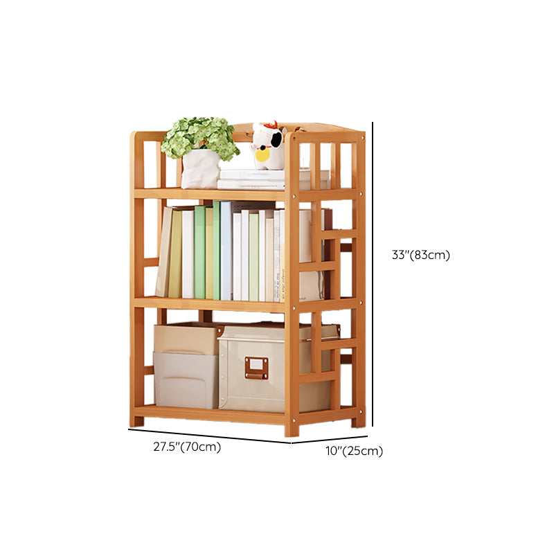 Natural Floor Bookshelf Contemporary Bamboo Shelf Bookcase for Study Room