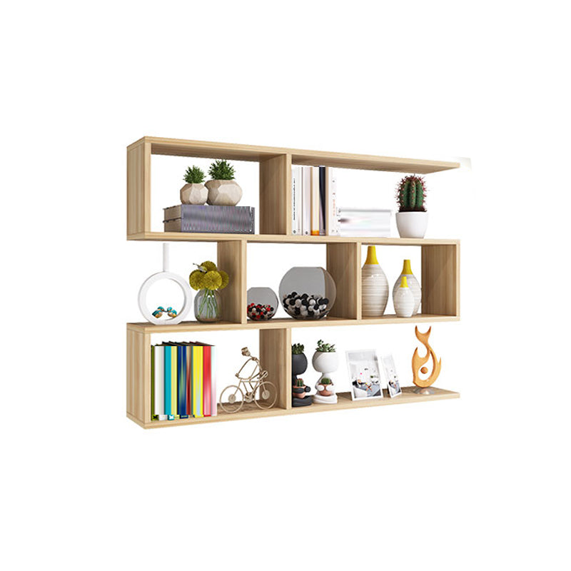 Modern Open Wall Mounted Shelf Bookcase Engineered Wood Bookshelf for Study Room