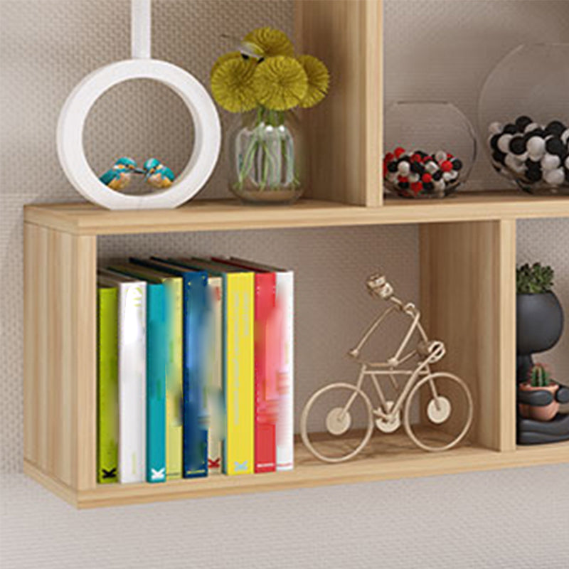 Modern Open Wall Mounted Shelf Bookcase Engineered Wood Bookshelf for Study Room