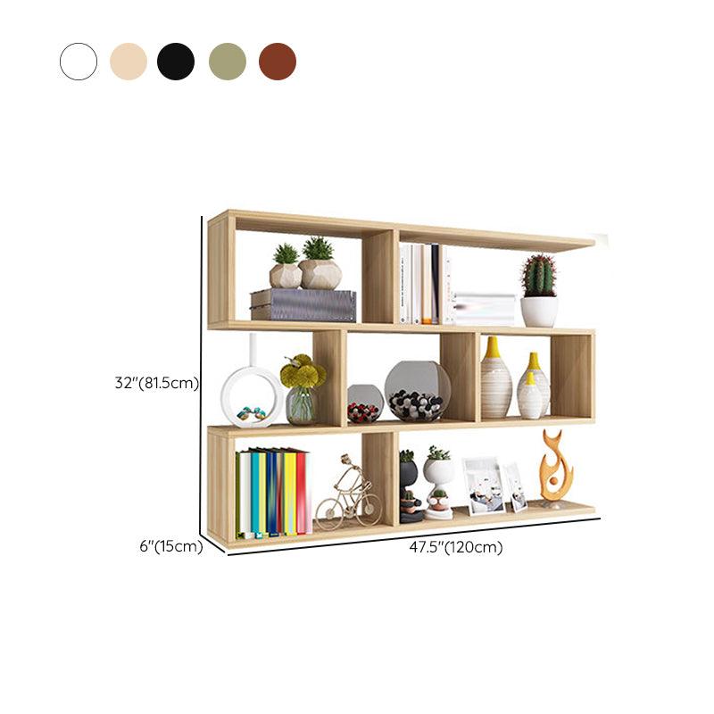 Modern Open Wall Mounted Shelf Bookcase Engineered Wood Bookshelf for Study Room