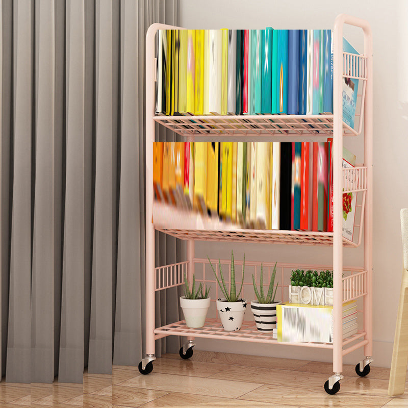 Contemporary Etagere Metal Book Shelf Vertical Shelves Included Shelf Bookcase for Home
