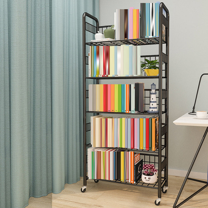 Contemporary Etagere Metal Book Shelf Vertical Shelves Included Shelf Bookcase for Home