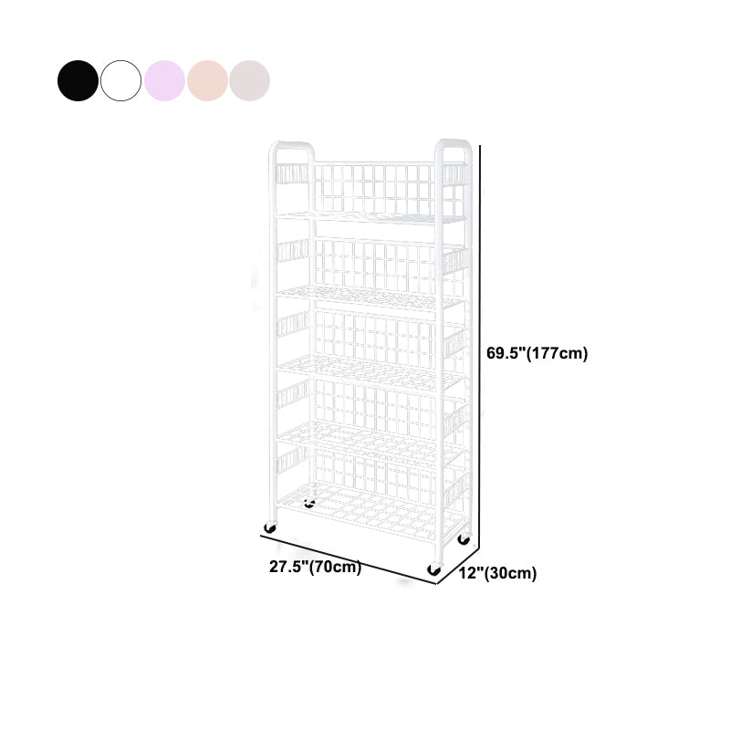 Contemporary Etagere Metal Book Shelf Vertical Shelves Included Shelf Bookcase for Home