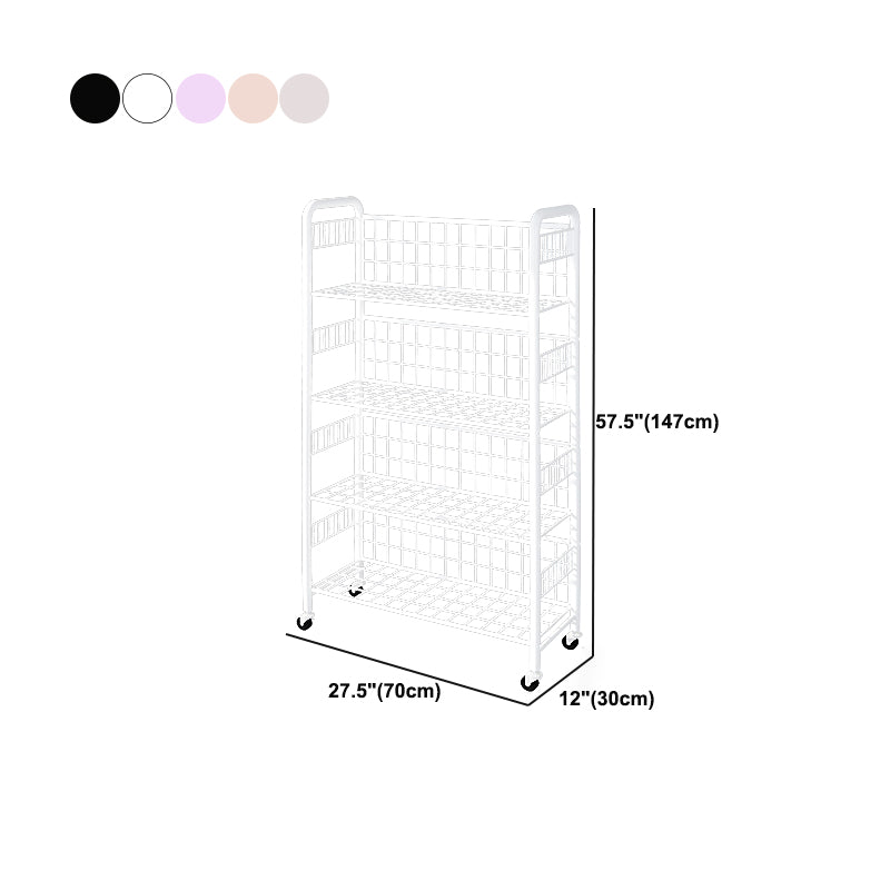Contemporary Etagere Metal Book Shelf Vertical Shelves Included Shelf Bookcase for Home