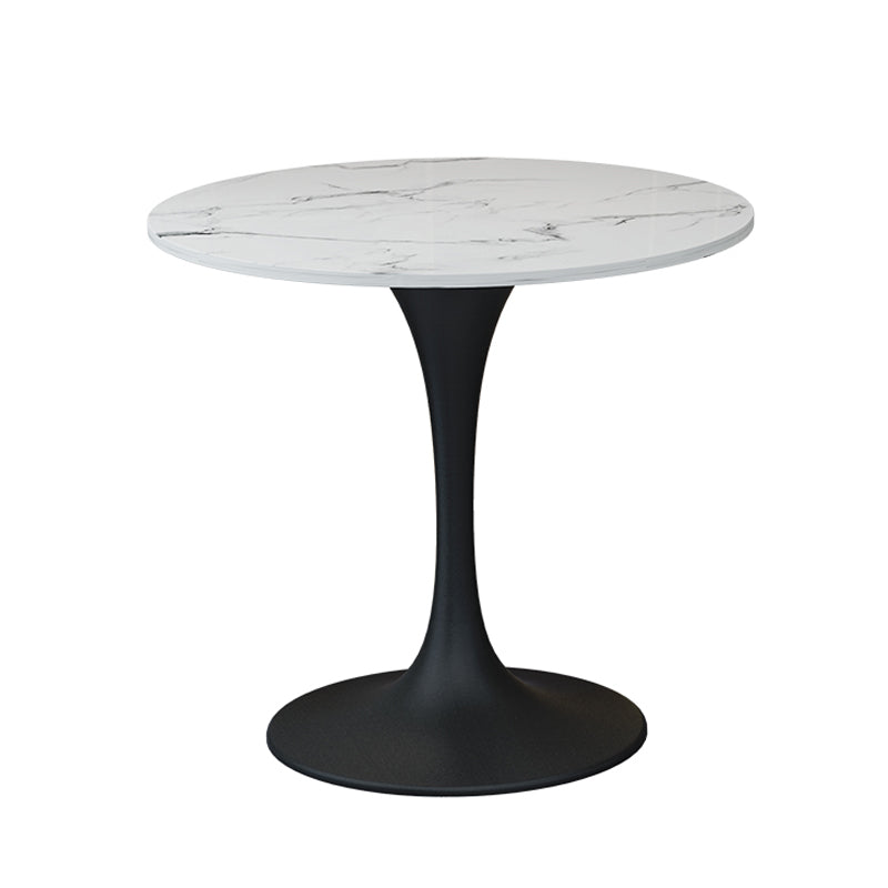 Round Dining Table Set with Padded Chairs 1/4/5 Pieces Faux Marble Dining Set for Home