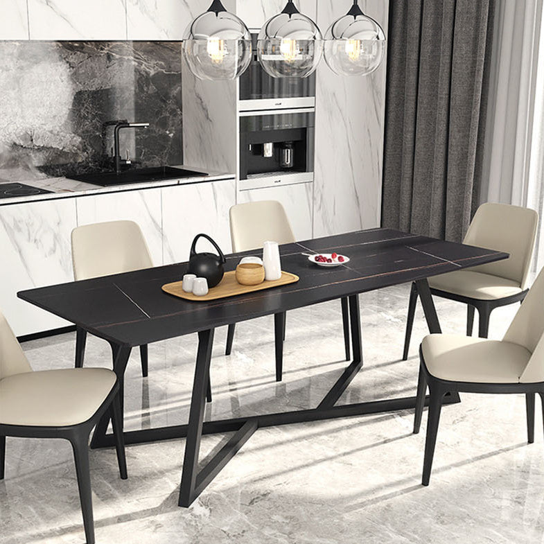 Black Stone Top Table Set for Home 1/2/5/6/7 Pieces Modern Dinette Set