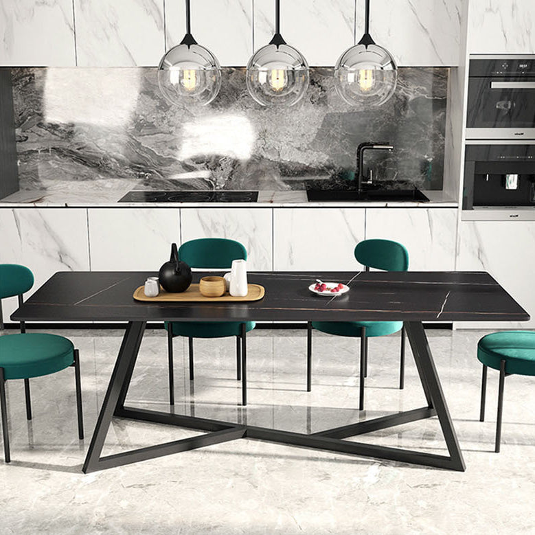 Black Stone Top Table Set for Home 1/2/5/6/7 Pieces Modern Dinette Set
