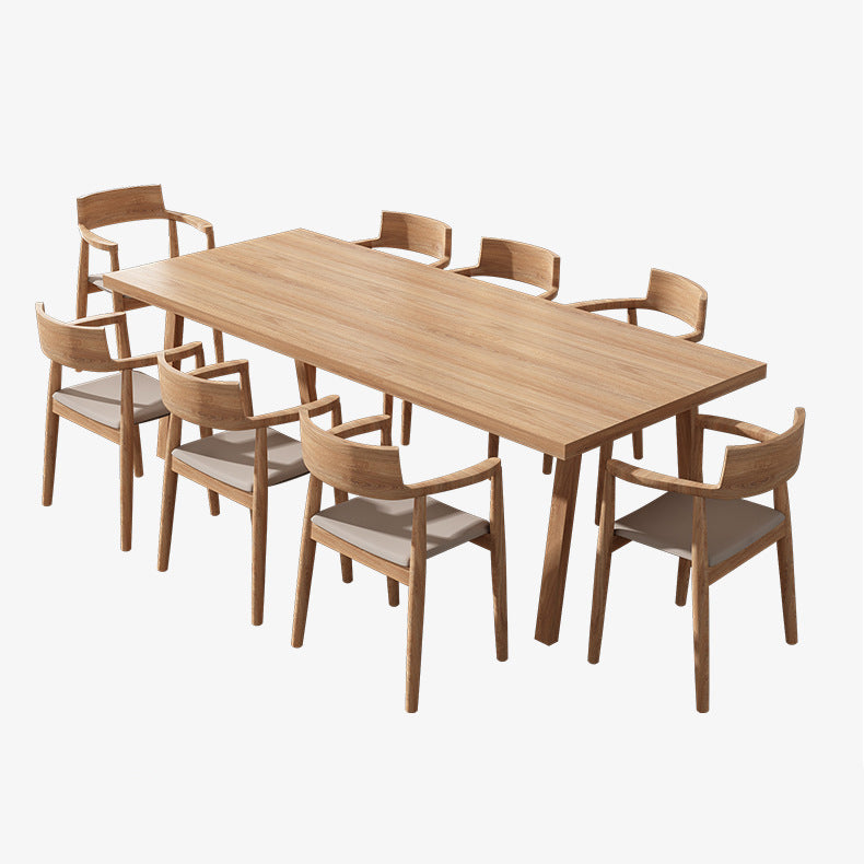 Rectangular Dining Table Set 1/6/9 Pieces Pine Wood Dinette Set for Kitchen