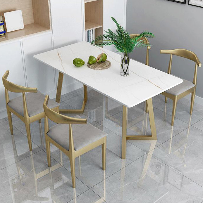 Rectangle Dining Table Set 1/2/5 Pieces Metal Dinette Set for Home