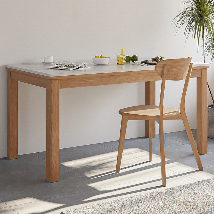 Stone Top Dining Table Set with Wooden Chairs 1/2/5 Pieces Dinette Set for Home