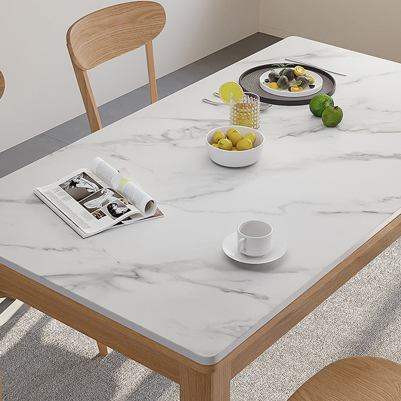 Stone Top Dining Table Set with Wooden Chairs 1/2/5 Pieces Dinette Set for Home